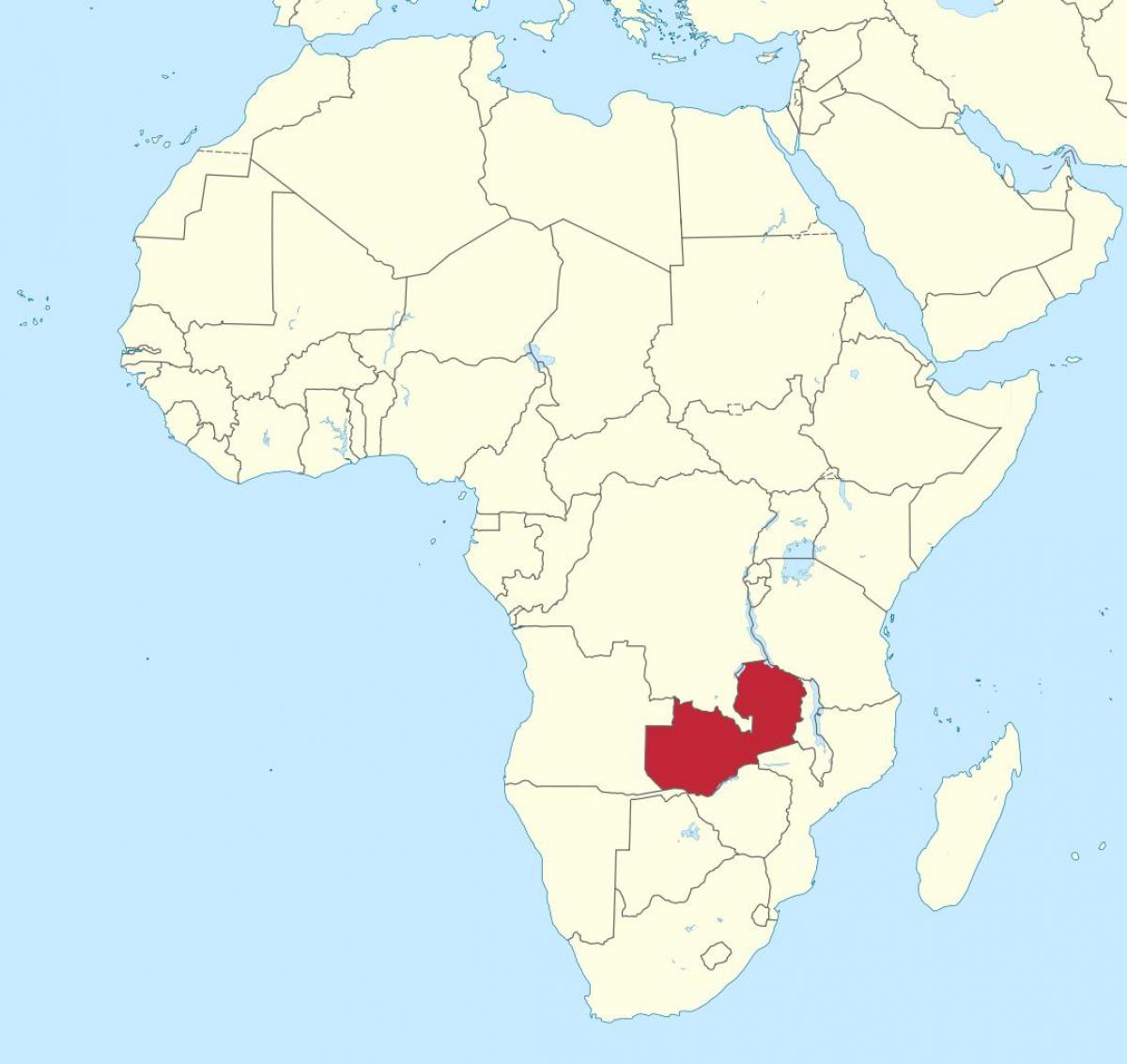 kart Afrika göstərən Zambiya