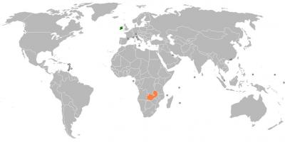 Zambiya dünya xəritəsində